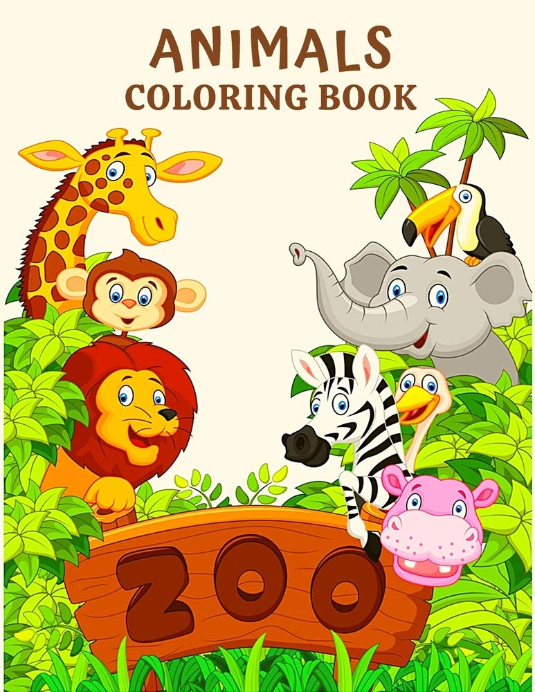 ANIMALS COLORING BOOK ZOO: A Coloring Book Featuring 50 Cute and