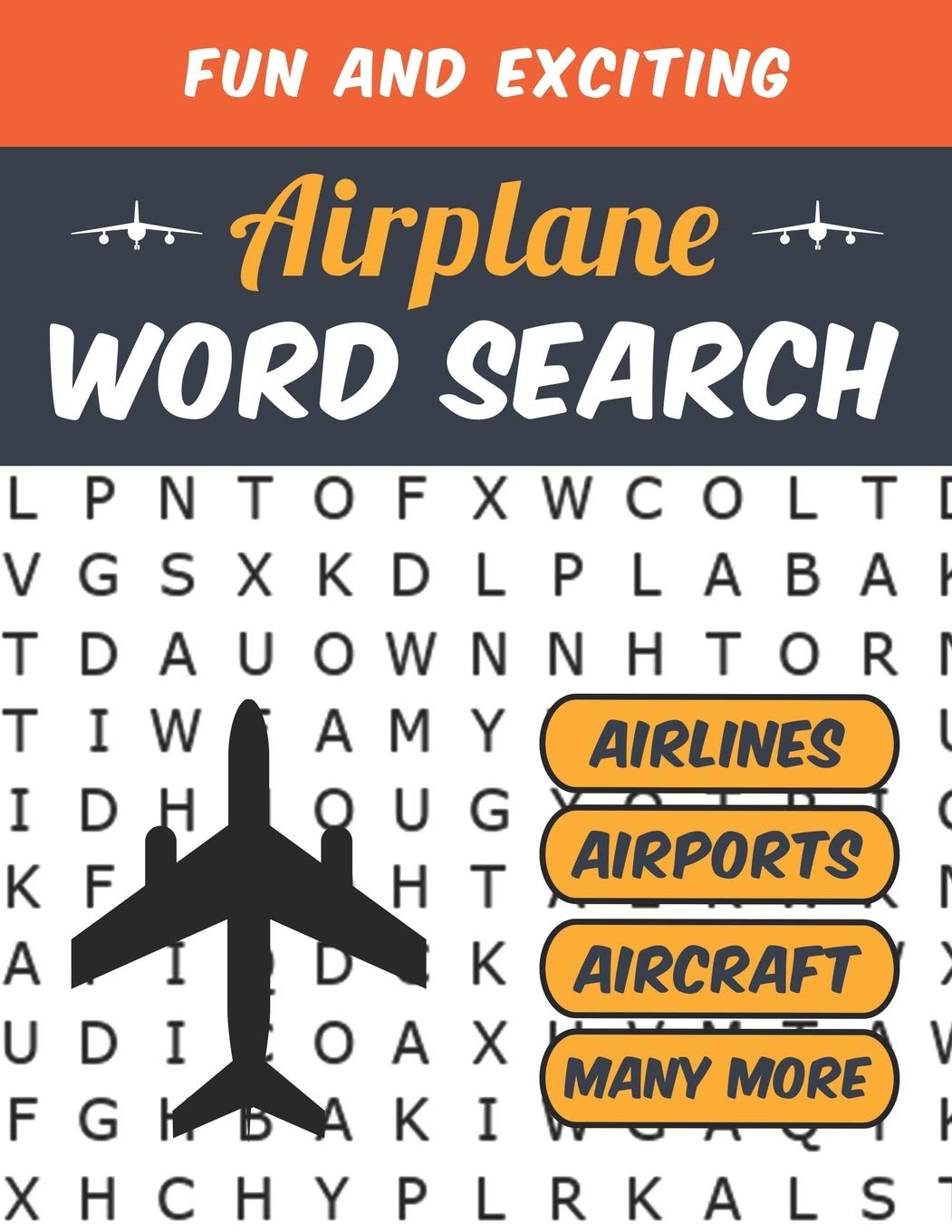 Airplane Word Search Airline Pilot Gifts Aviation Themed Puzzles for Adults by J. Markz