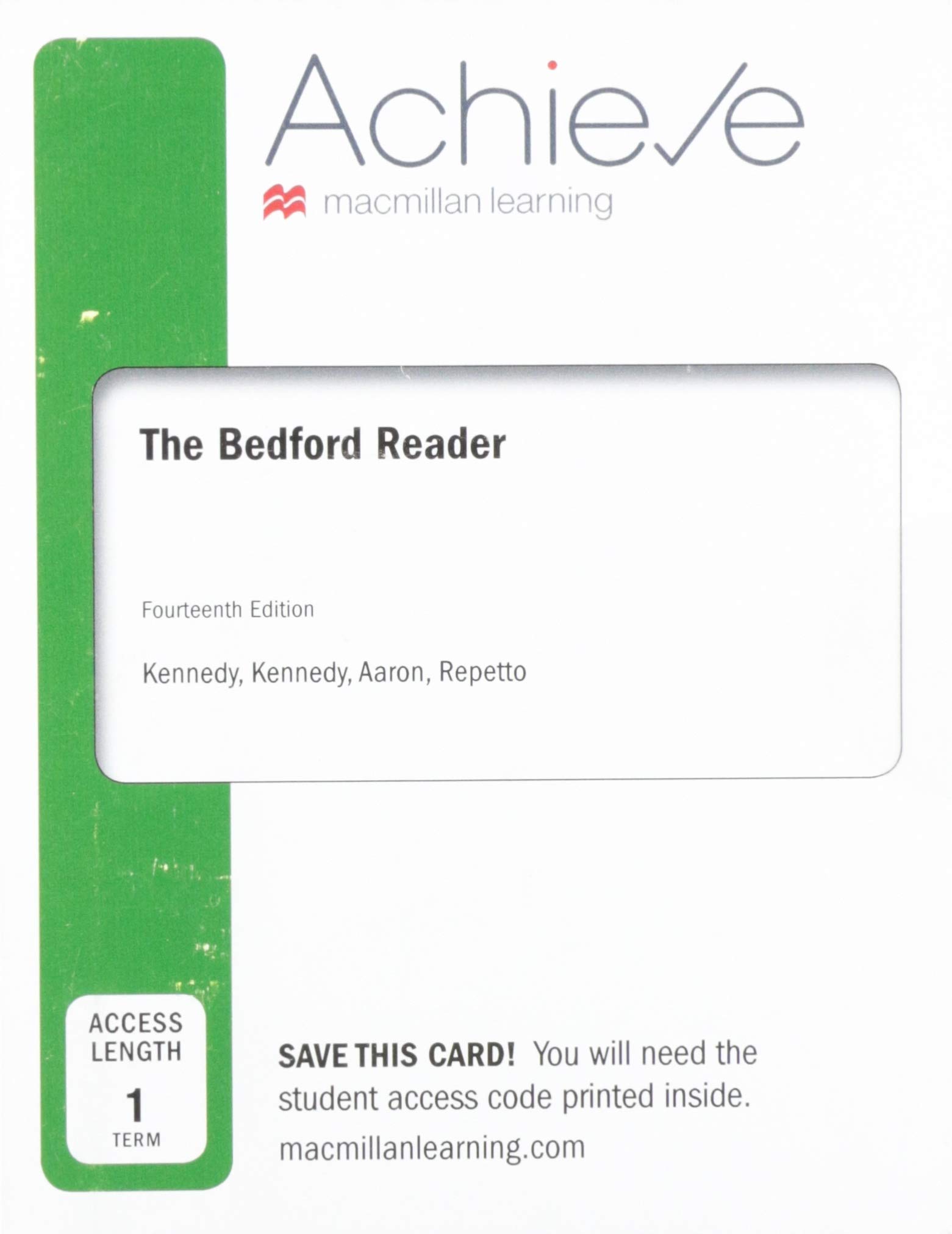 Achieve for The Bedford Reader (1Term Access) by X.J. Kennedy Goodreads