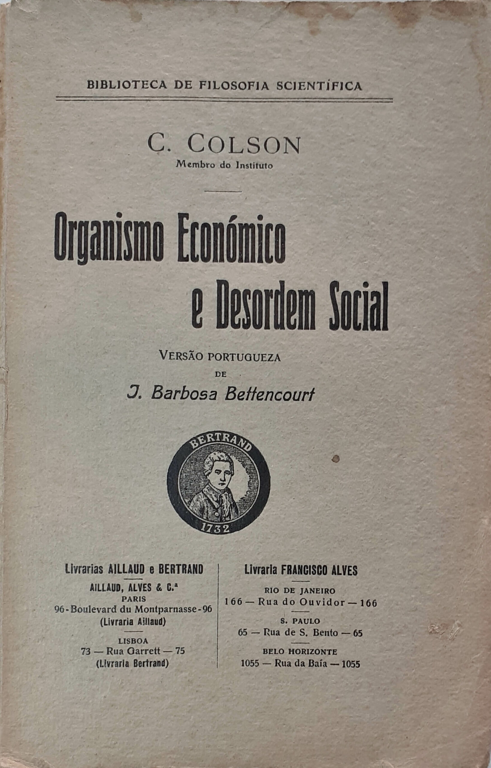 Organismo Económico e Desordem Social by Clément Colson Goodreads