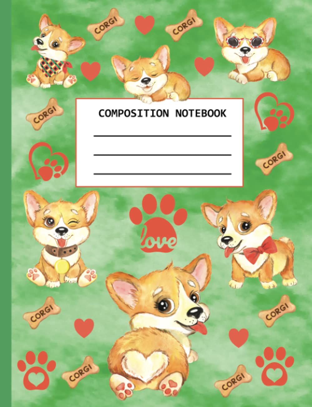 Composition Notebook Cute Dog Lovers Themed College Ruled Note