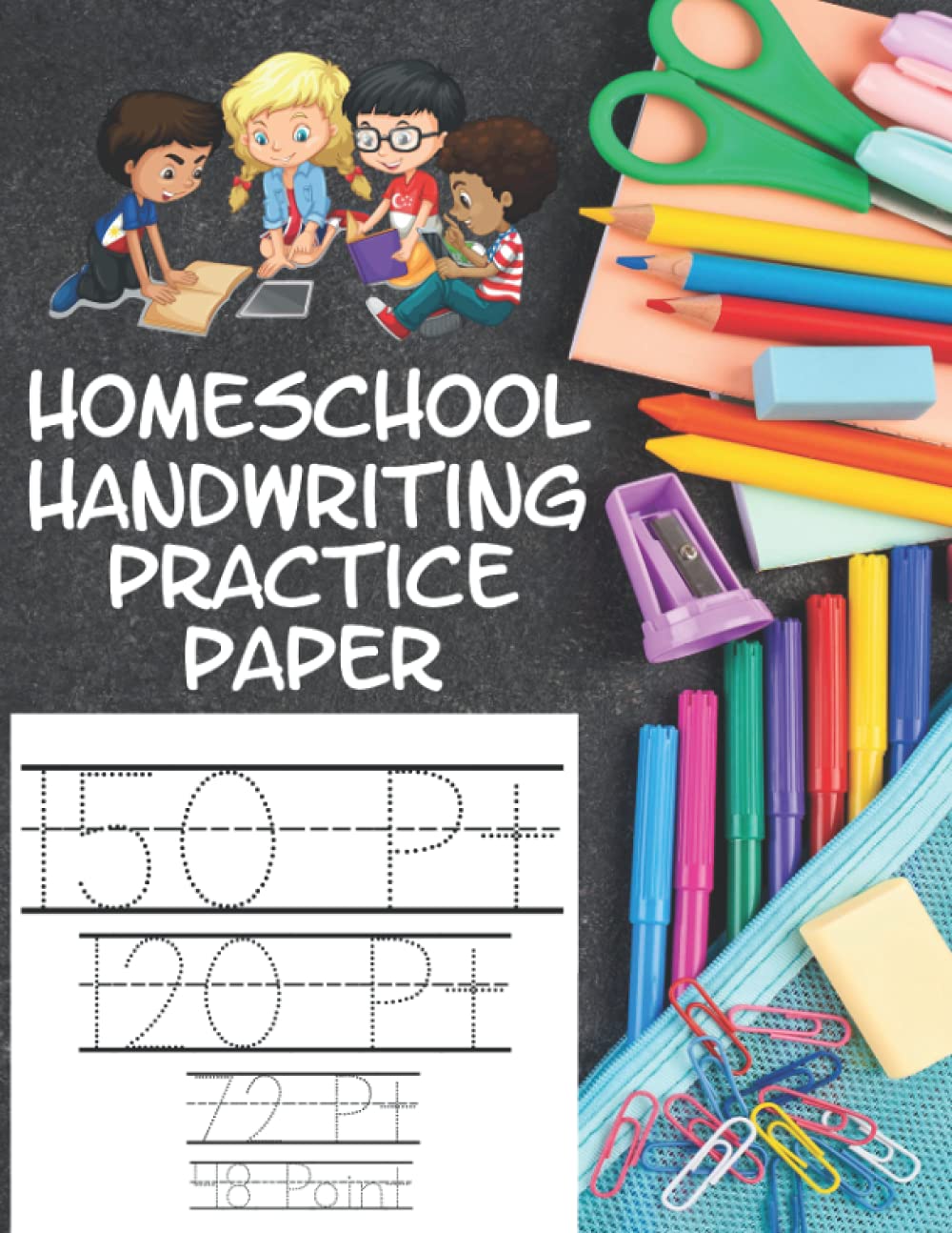 Homeschool Handwriting Practice Paper: Blank Lined Paper Writing ...