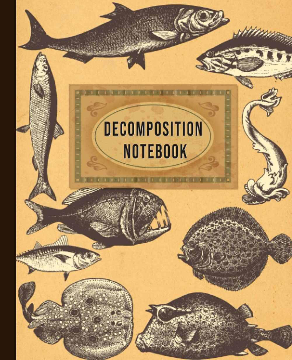 Fish Notebook Vintage,Sea,Notebook Journal College Ruled
