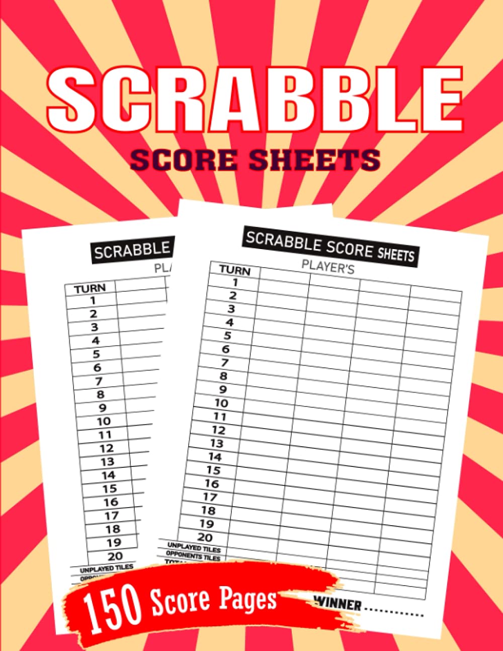 Scrabble Score Sheets 150 Large Scrabble Game Score Pages For