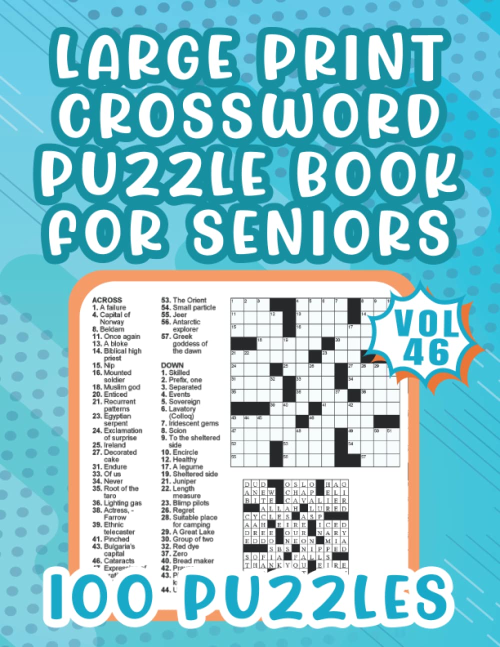 Large Print Crossword Puzzle Book for Seniors 100 Puzzles Easy Cross