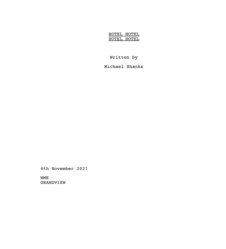 Hotel Hotel Hotel Hotel (script) by Michael Shanks | Goodreads