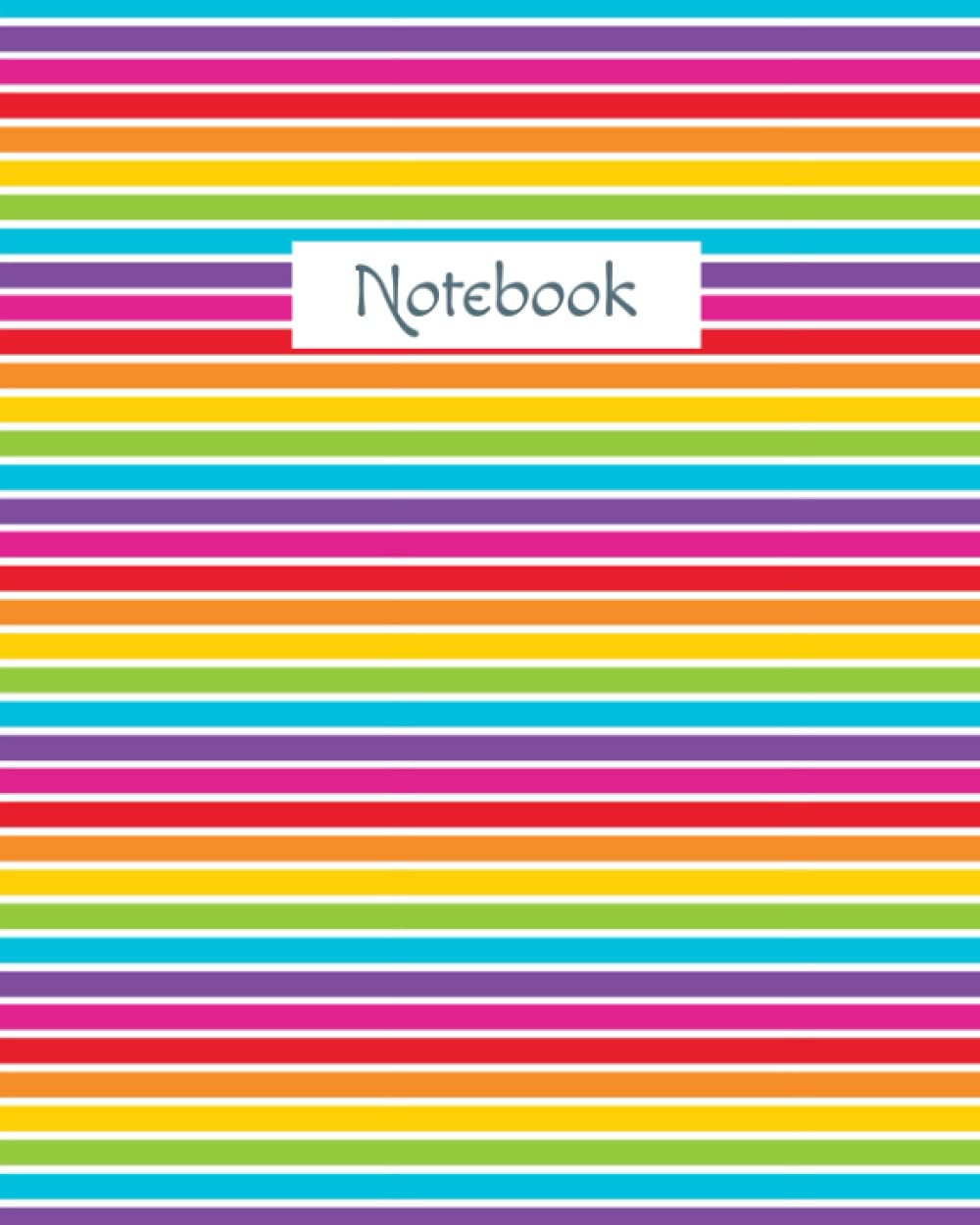 Lines Rainbow Composition Notebook, Journal Blank College Rule Lined Notebook 8x10 100 Pages by