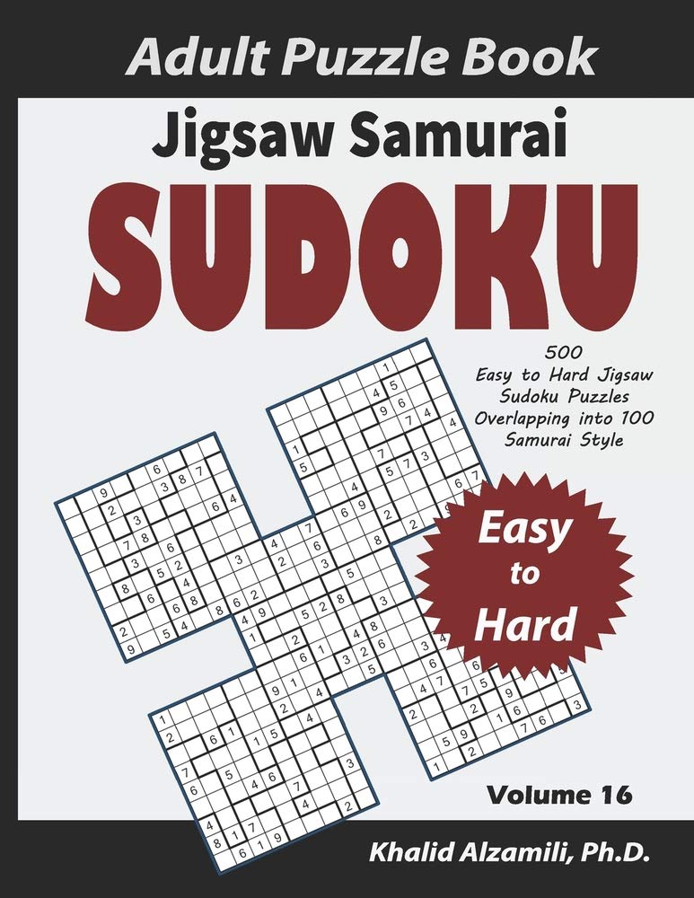 Jigsaw Samurai Sudoku Adult Puzzle Book 500 Easy to Hard Jigsaw Sudoku