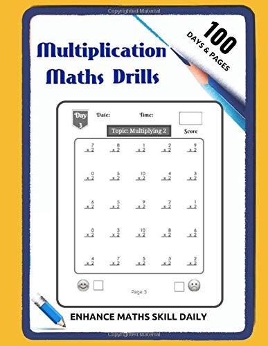Multiplication Maths Drills: Timed Tests Multiplication Book ...