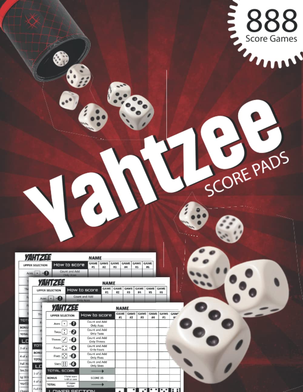 Yahtzee Score Pads: 888 Score Games, Yahtzee Score Pads Large Print For ...