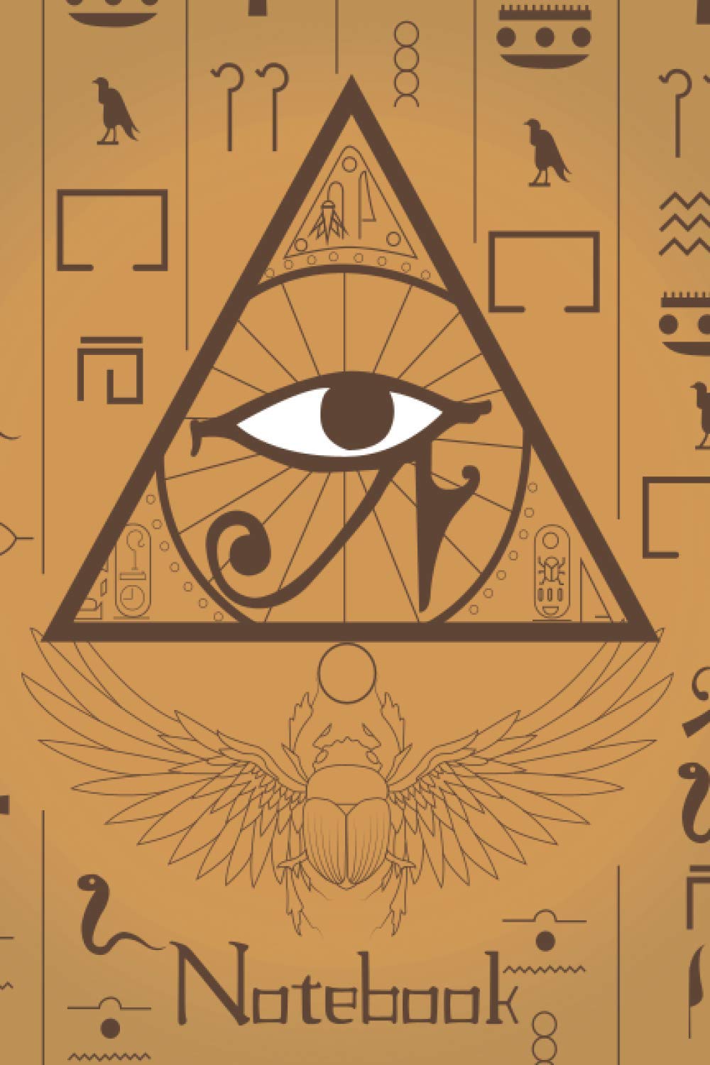 Egyptian Notebook Eye Of Horus Notebook with egyptian hieroglyphics by