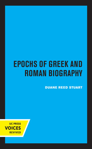 Epochs of Greek and Roman Biography book cover