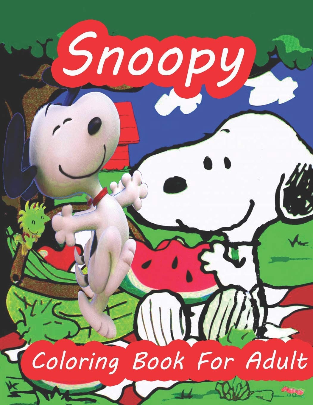 Snoopy Coloring Book For Adult: Snoopy Adult coloring book stress ...