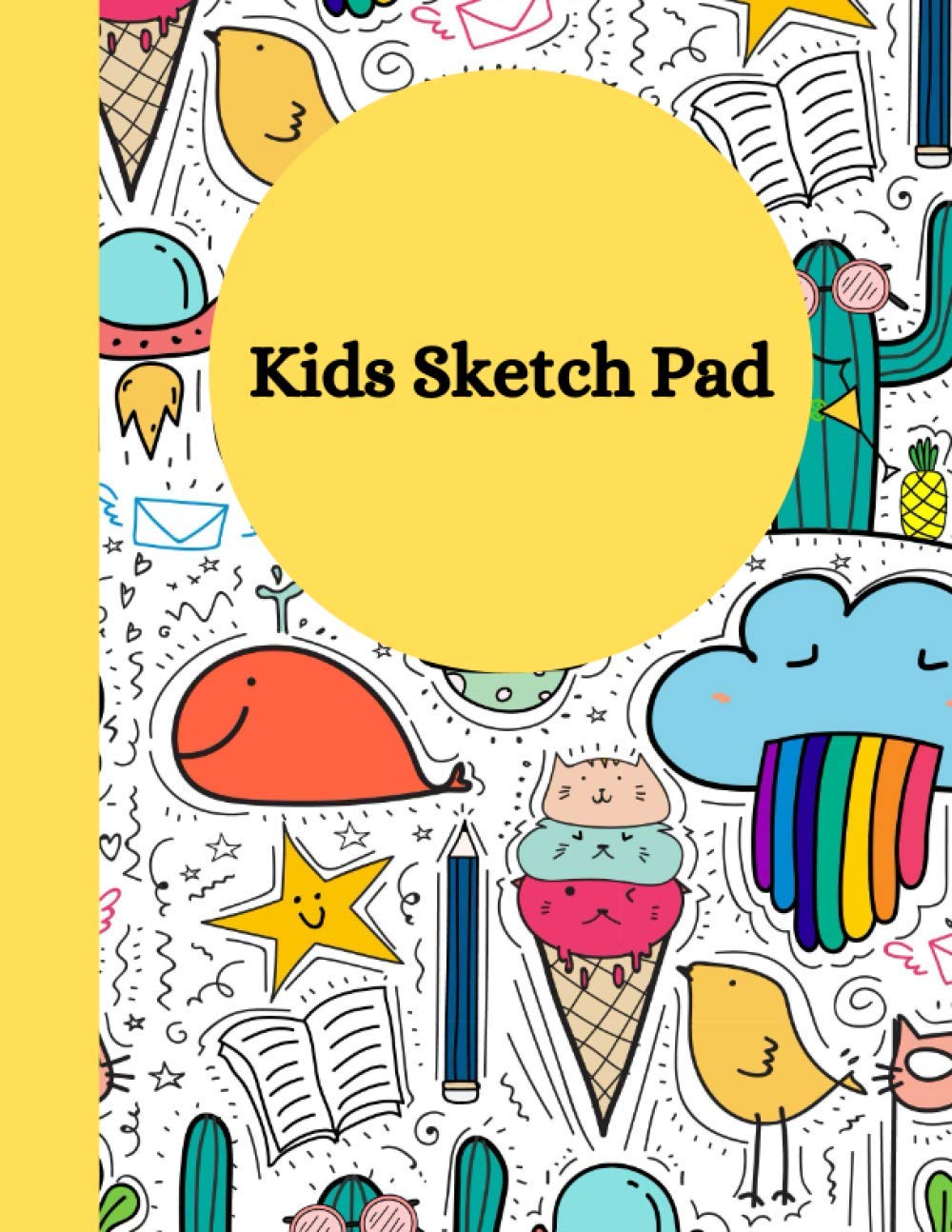 Kids Sketch Pad Cute Doodles on Cover This is a perfect gift for