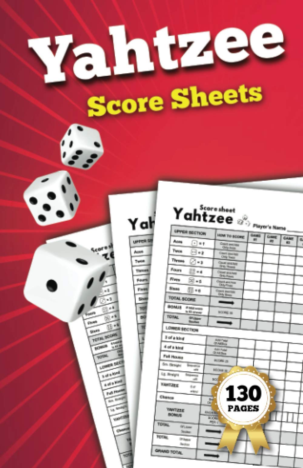 Yahtzee Score Sheets Small Yahtzee Score Pads 5x7 130 Sheets for