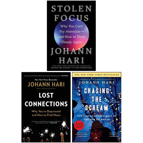 Stolen Focus, Chasing the Scream, Lost Connections 3 Books Collection