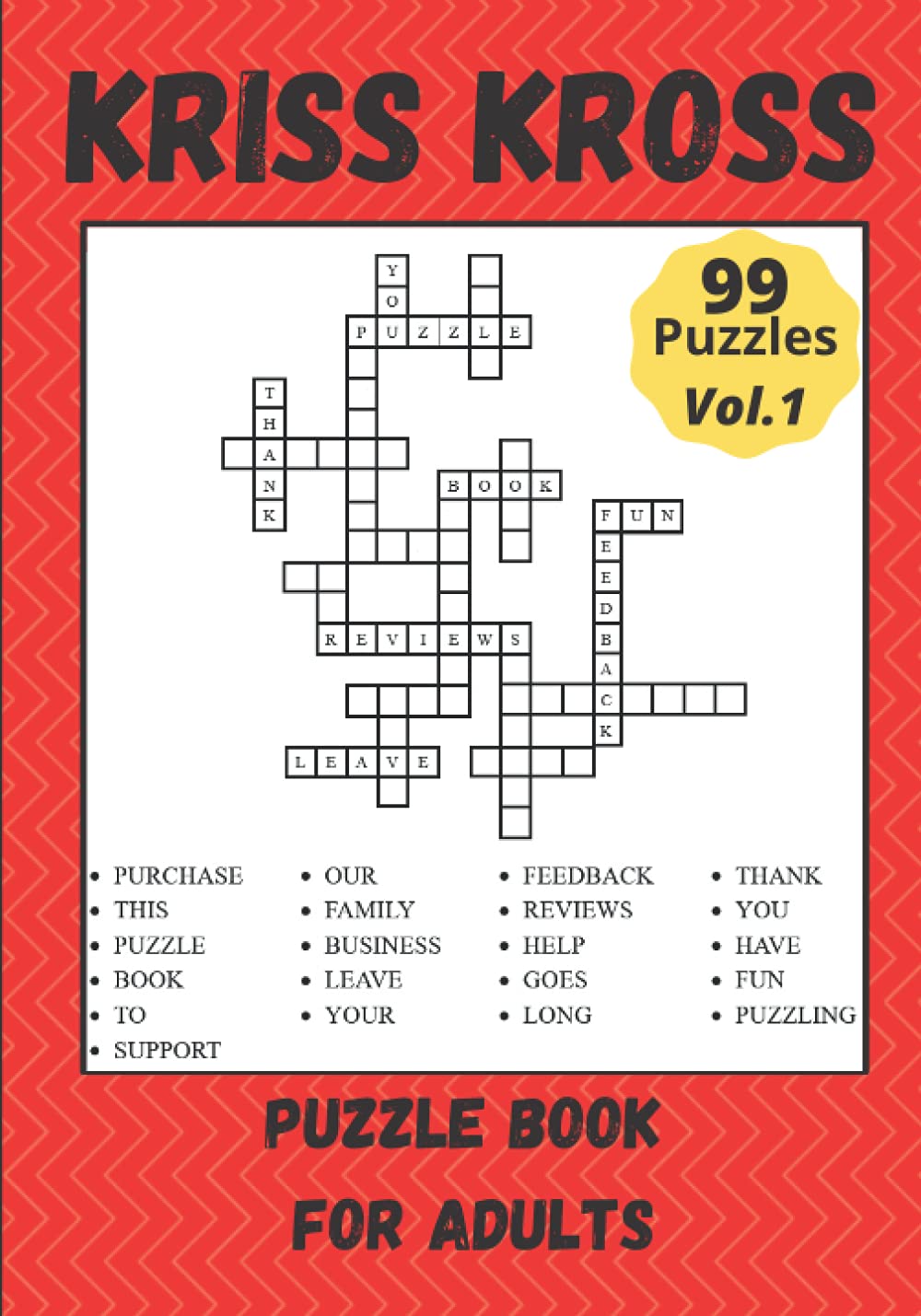 Kriss Kross: Fill in Words Activity Puzzle Book for Adults by RMS Store ...