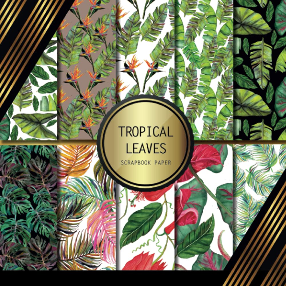 Scrapbook Paper Tropical Leaves Double Sided Craft Paper For Card