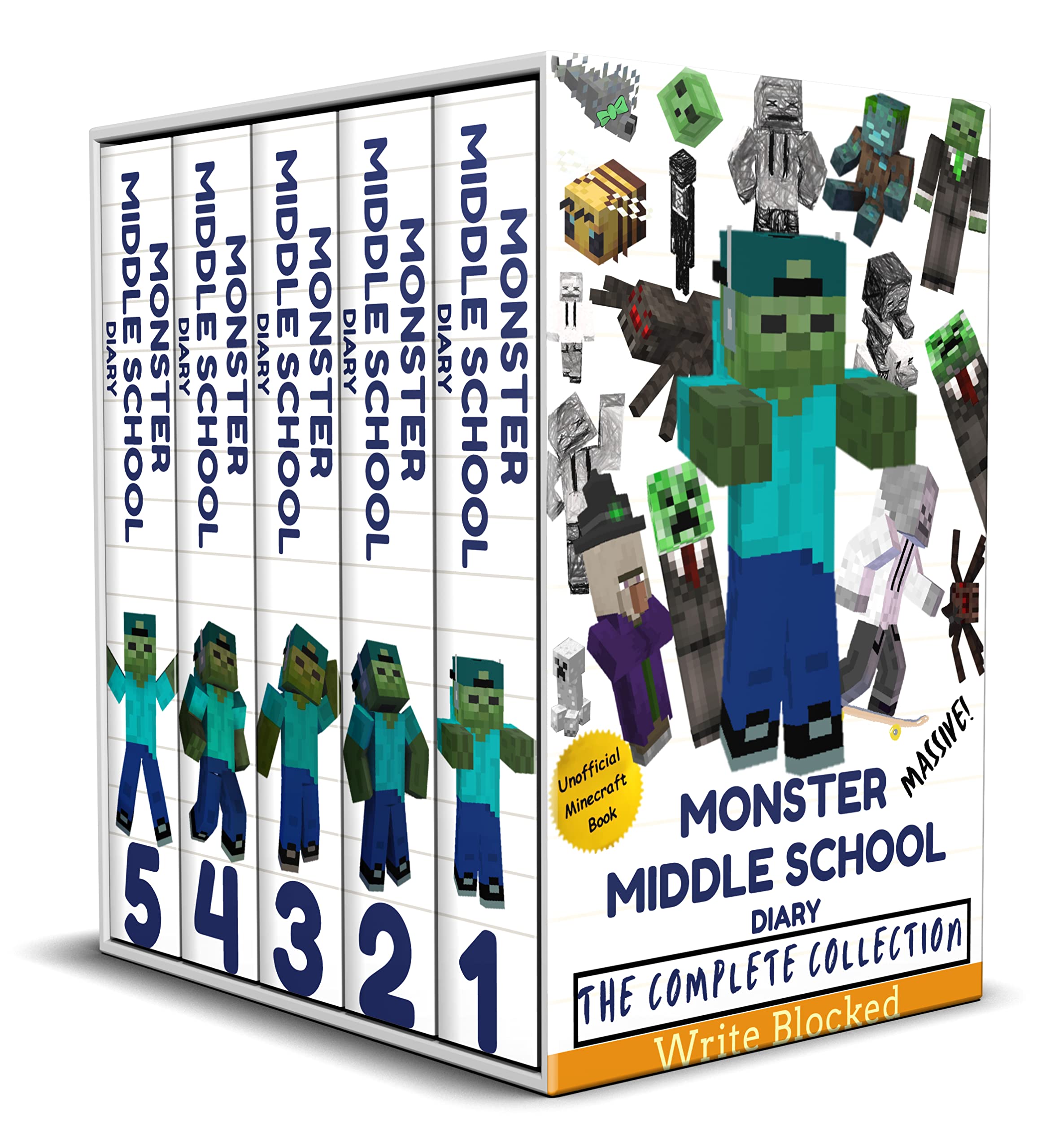 Monster Middle School Diary: The Complete Collection (Unofficial Minecraft Illustrated Book) (Write Blocked Completed Collection and Series