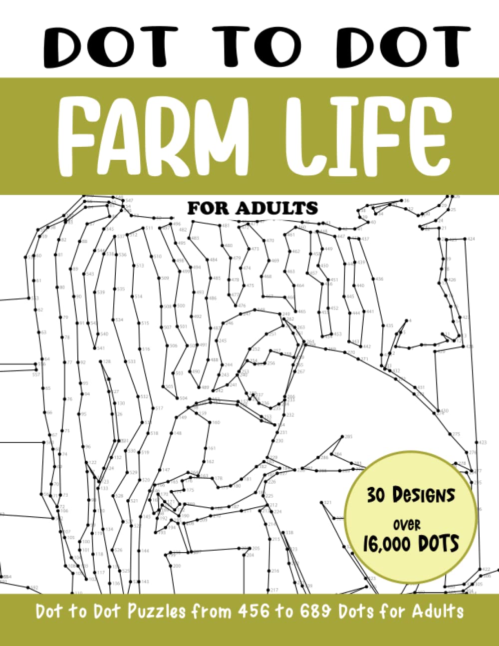 Dot to Dot Farm Life for Adults Farm Life Connect the Dots Book for