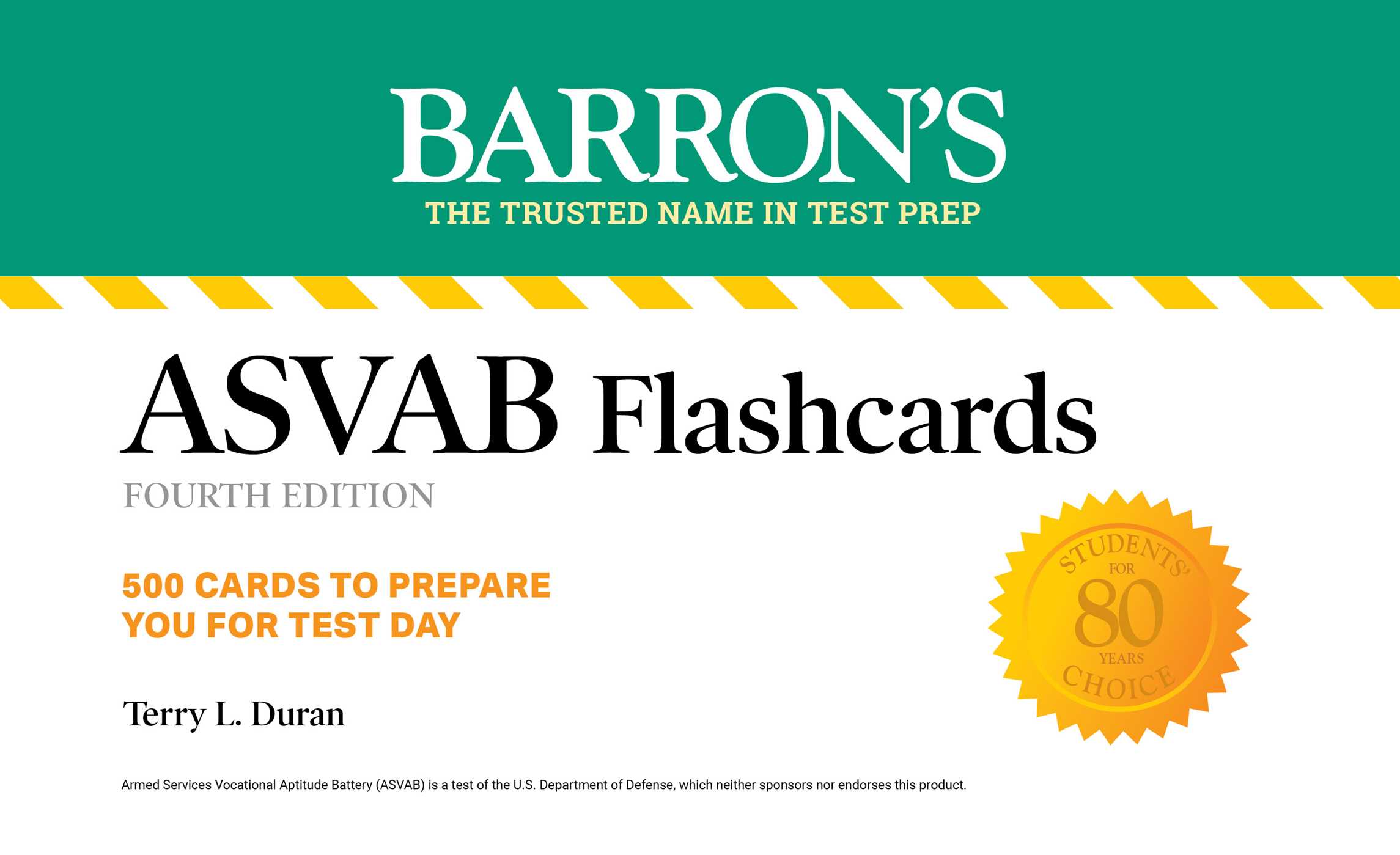 ASVAB Flashcards, Fourth Edition Uptodate Practice by Terry L. Duran
