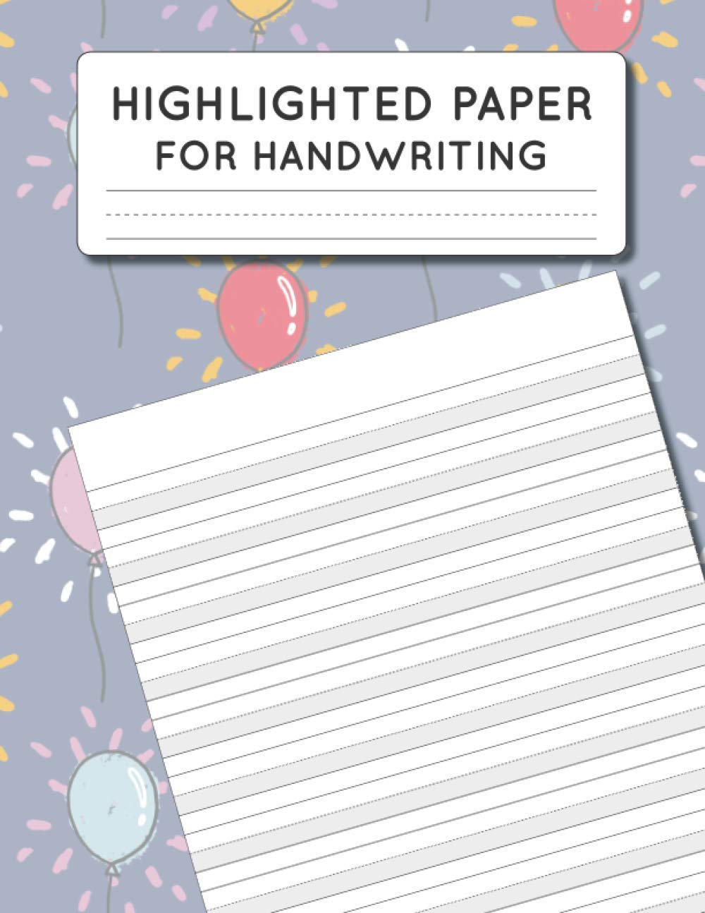 Highlighted Paper for Handwriting with the bottom line is highlighted