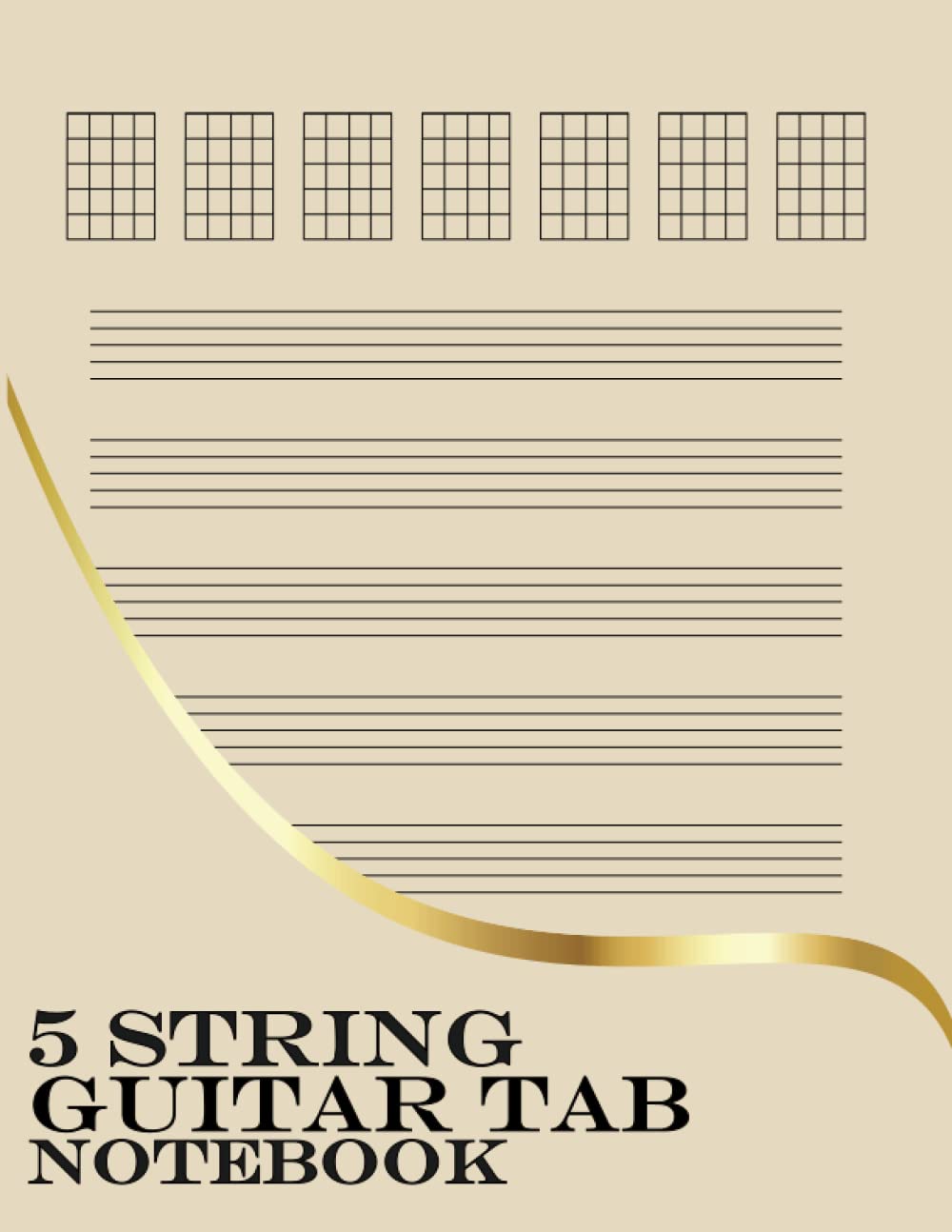 Cuaderno De Tablatura Para Bajo - A4, 100 Páginas | Diseño Gris, Para Composición