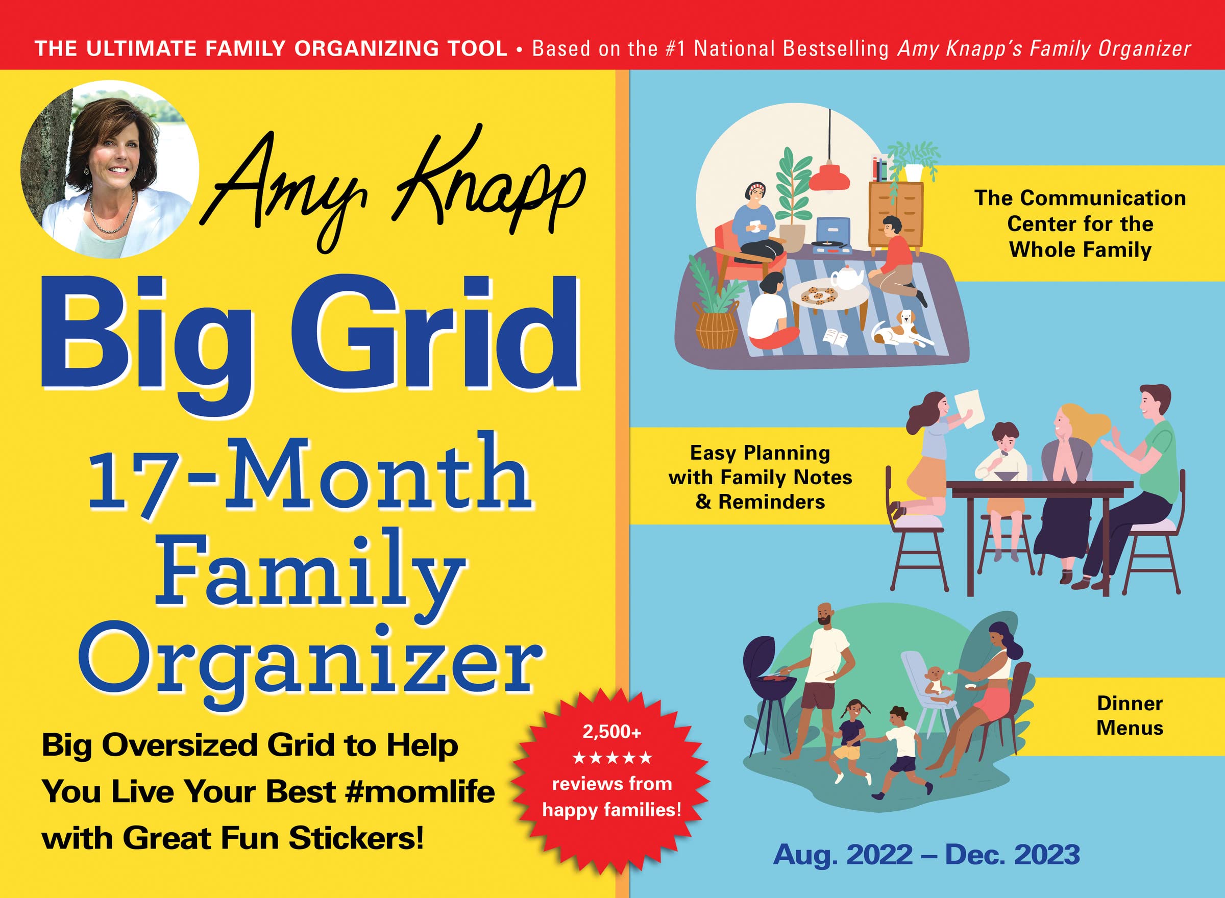 2023 Amy Knapp s Big Grid Family Organizer Wall Calendar 17 Month 