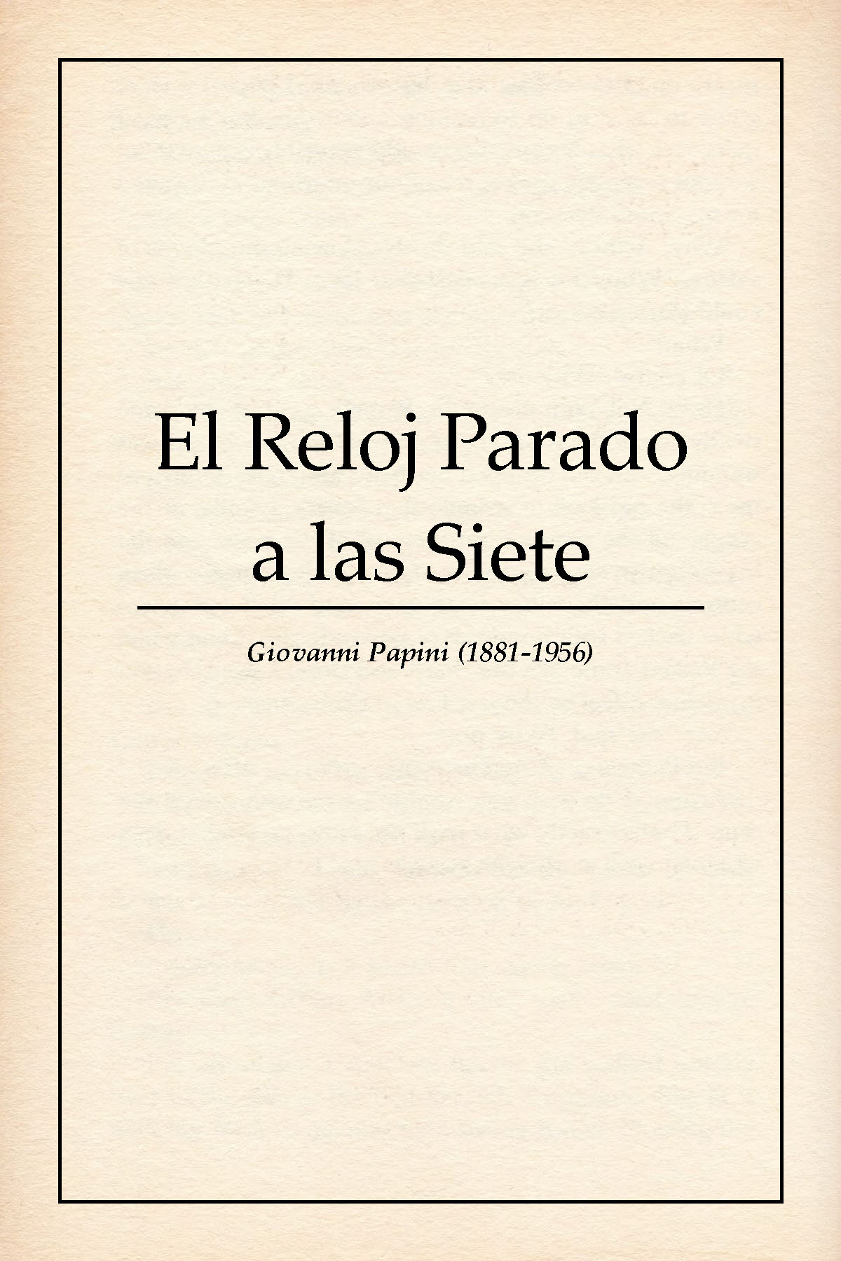 El Reloj Parado a las Siete