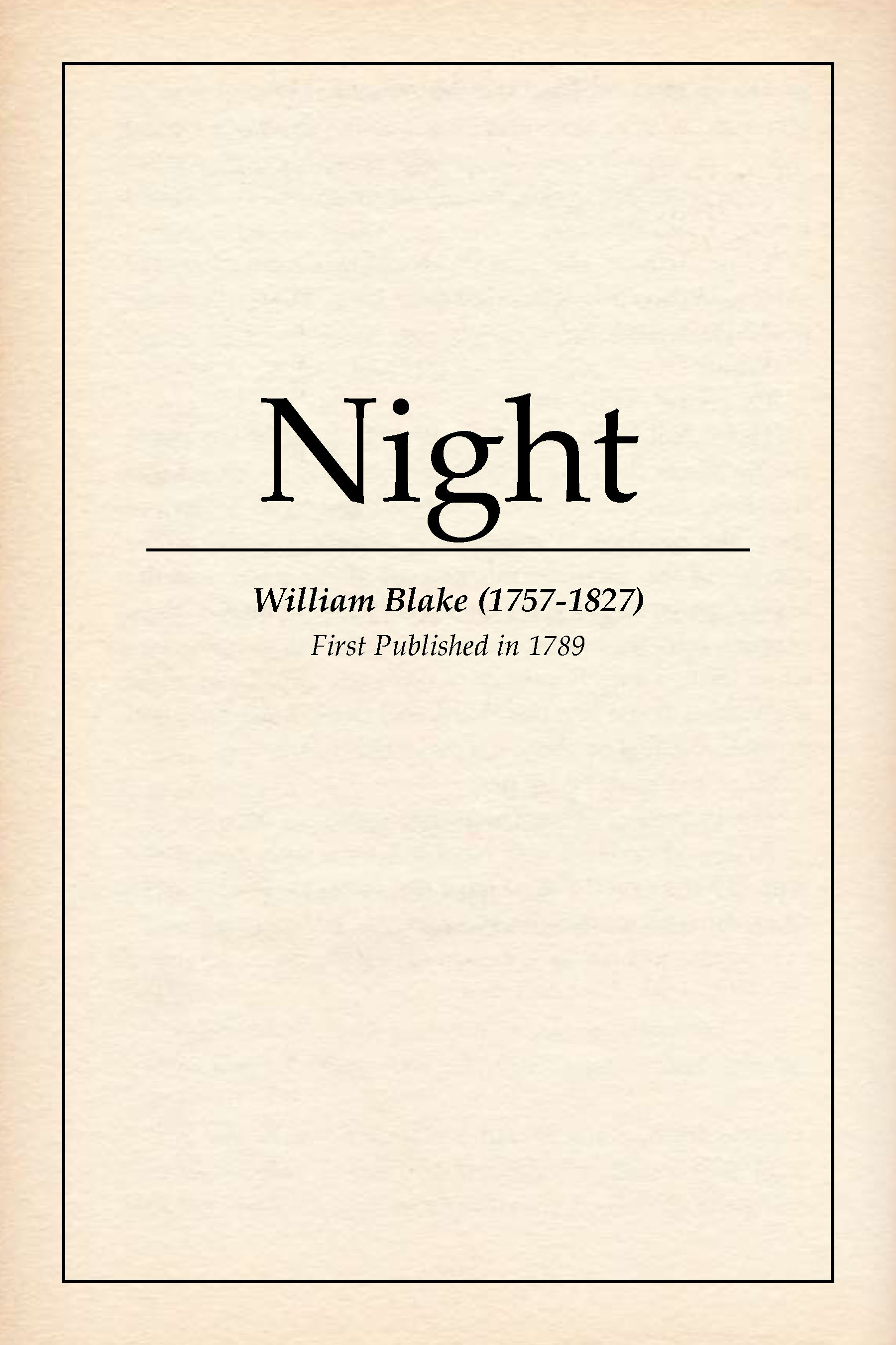 Night book cover