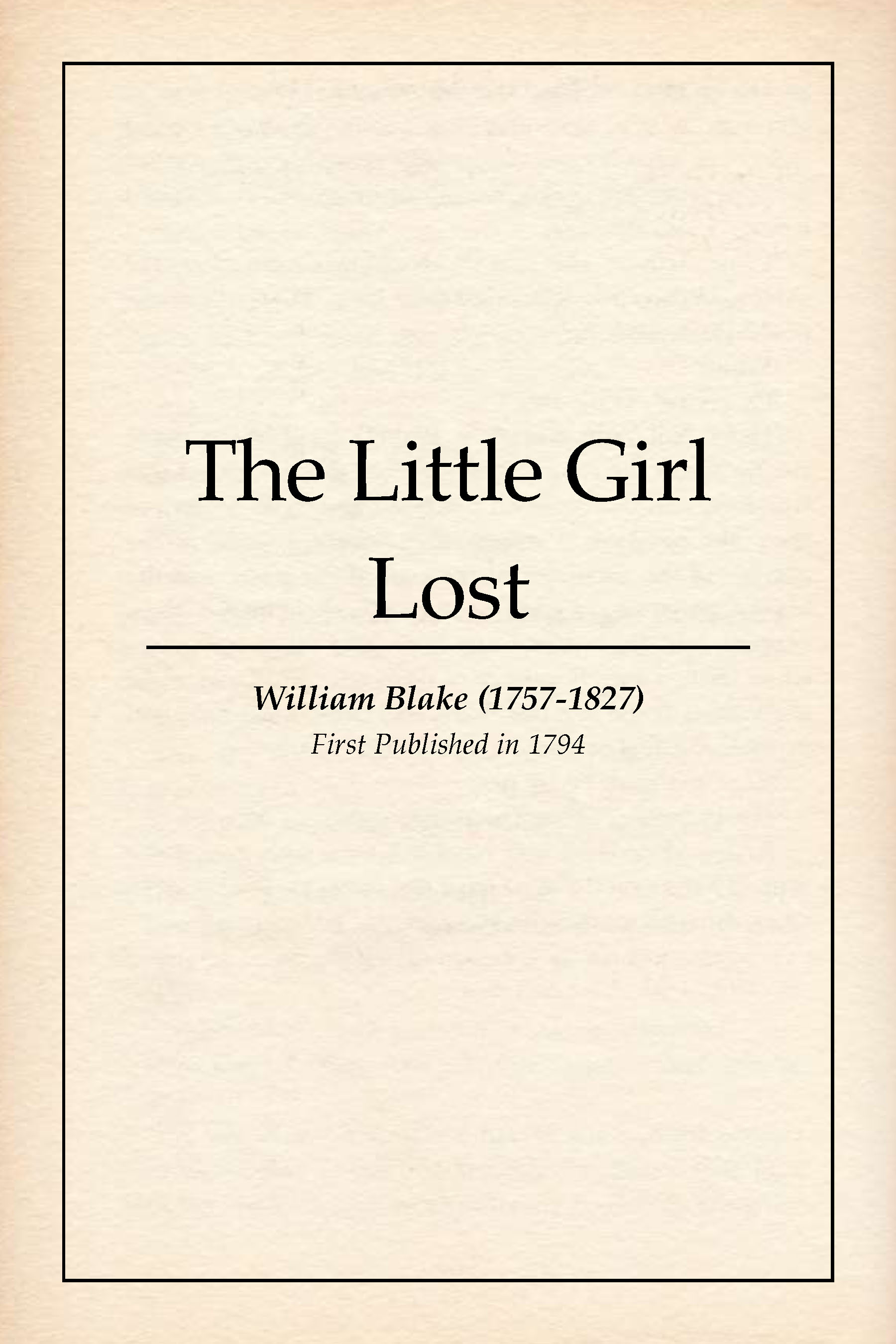 The Little Girl Lost book cover