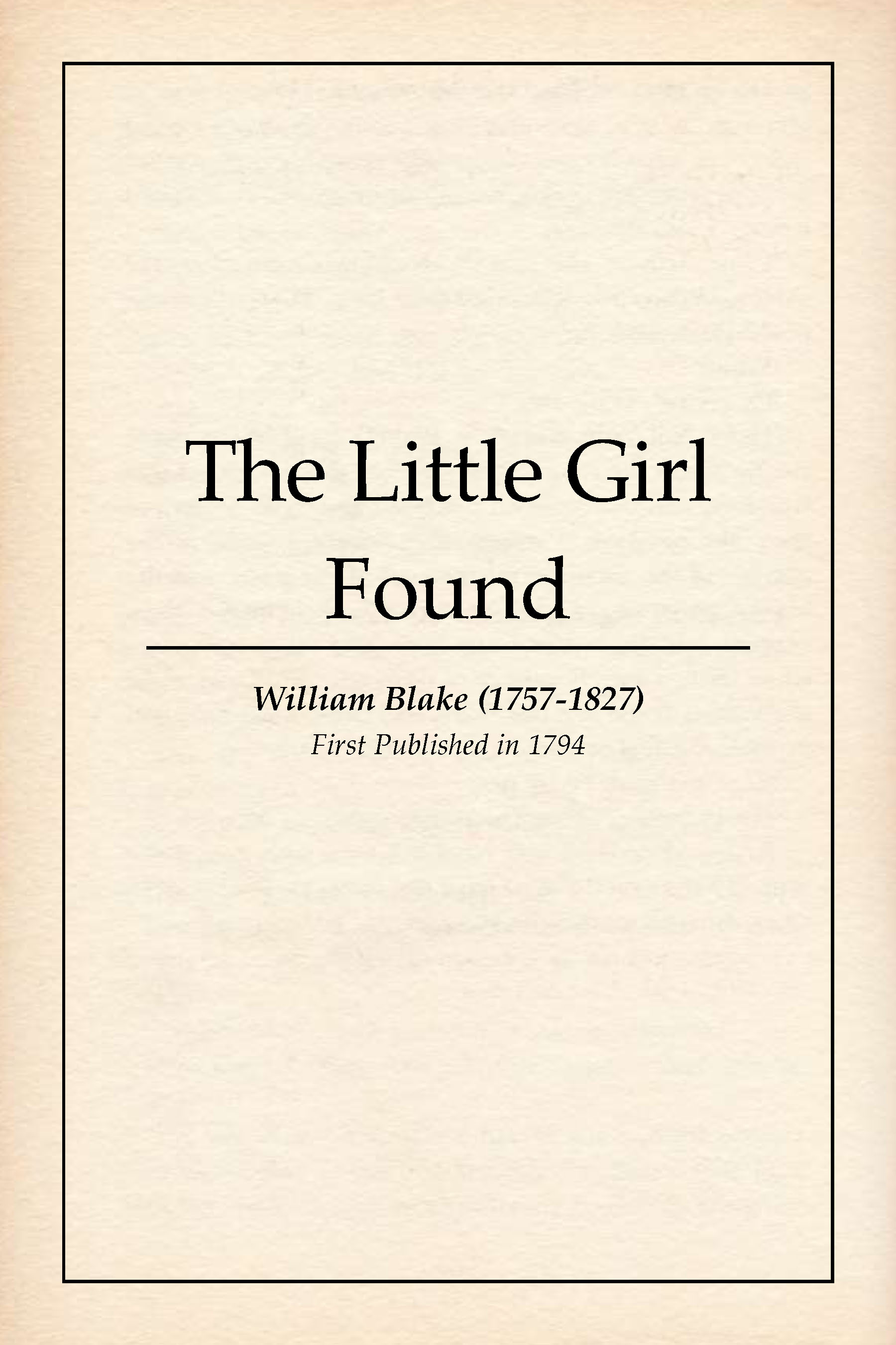 The Little Girl Found book cover