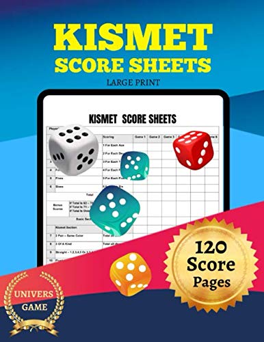 Kismet score sheets: Large print 8.5" x 11" inches 120 score pages,Record Score Keeper Book ...