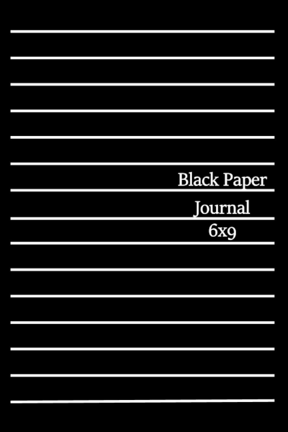 Black Paper Low Vision Journal Notebook 6x9”; 120 Numbered Pages with