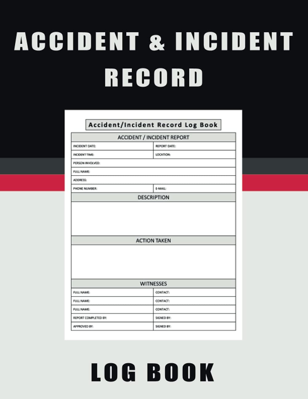 Accident & Incident Record Log Book Incident Report Notebook, Accident