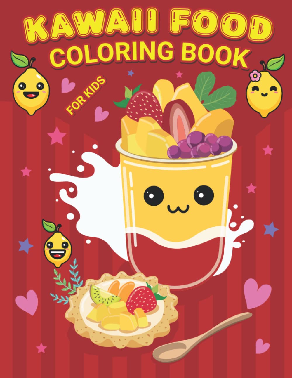 KAWAII FOOD COLORING BOOK CUTE COLORING BOOK FOR KIDS AGED 48 by