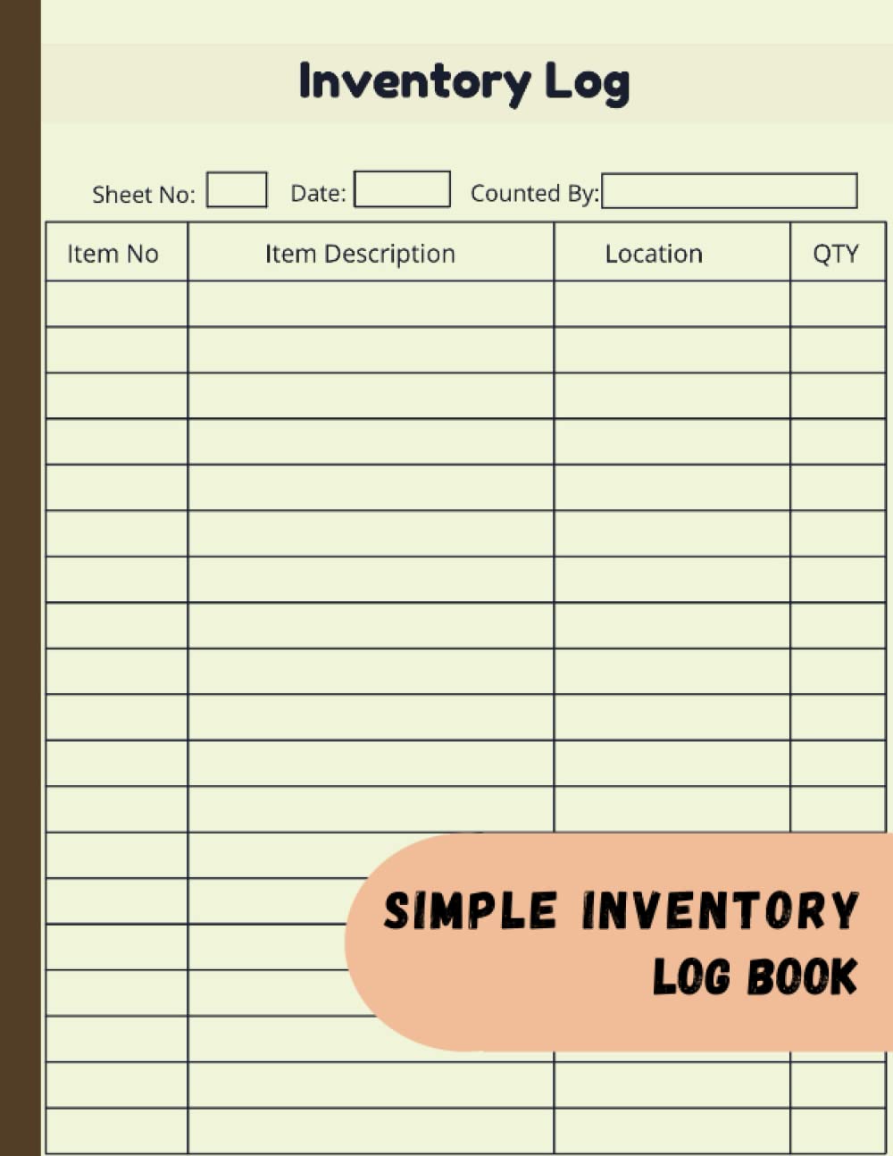 Simple Inventory Log Book Simple Inventory Log Book for Business or