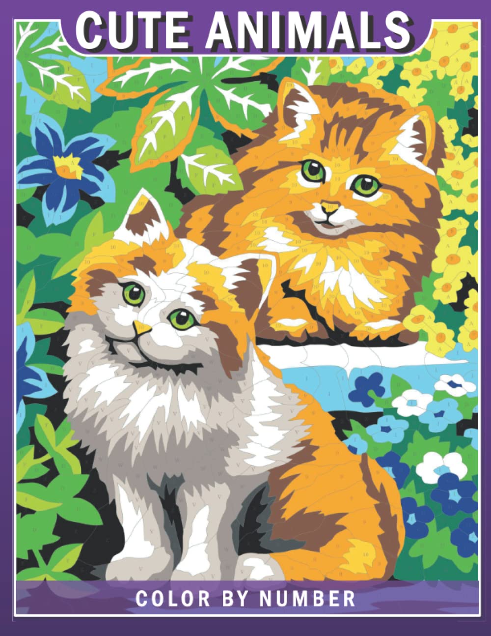 Cute Animals Color by Number Relaxation and Stress Relief (Color by