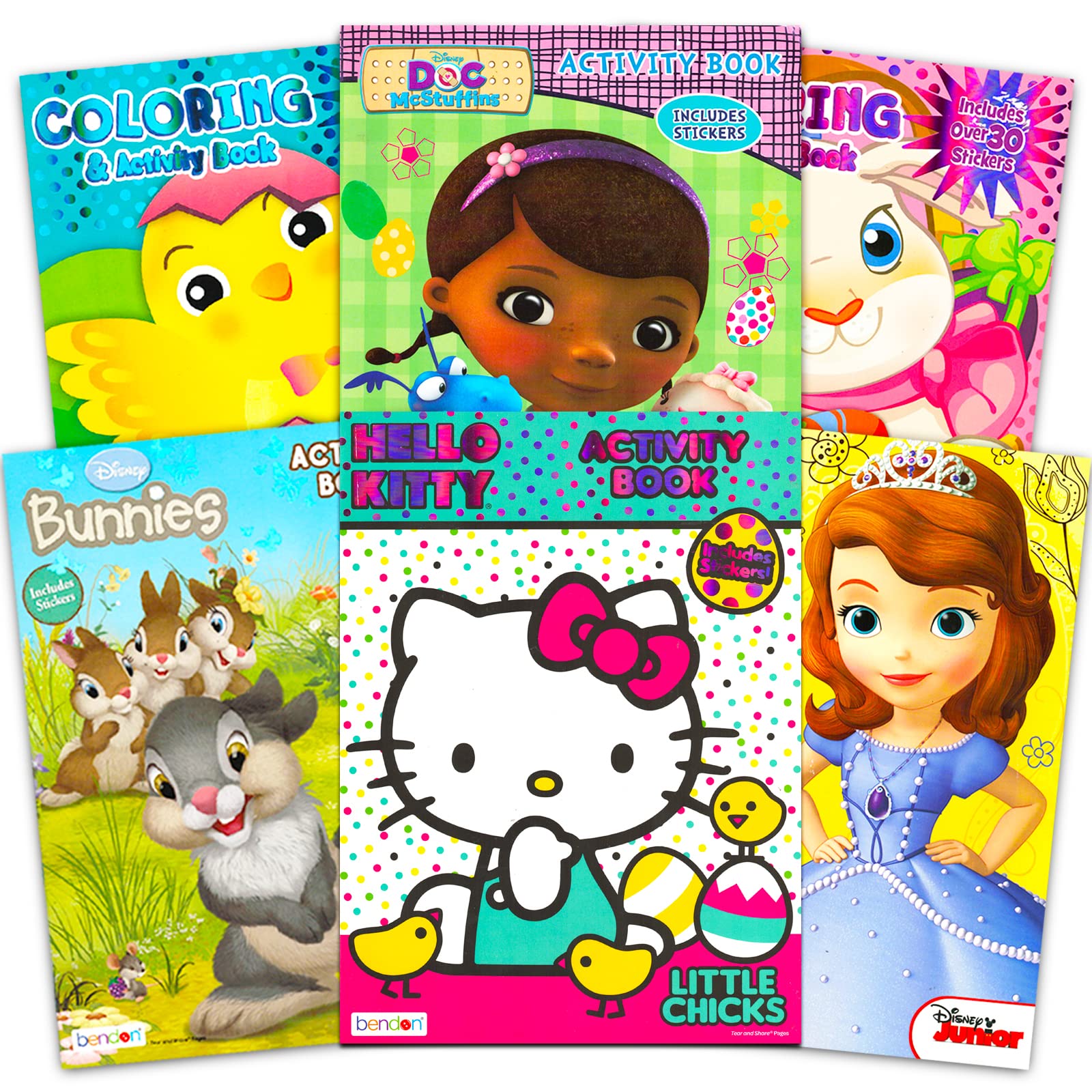 Disney Easter Basket Stuffers Activity Books Set for Kids ~ 6 Easter