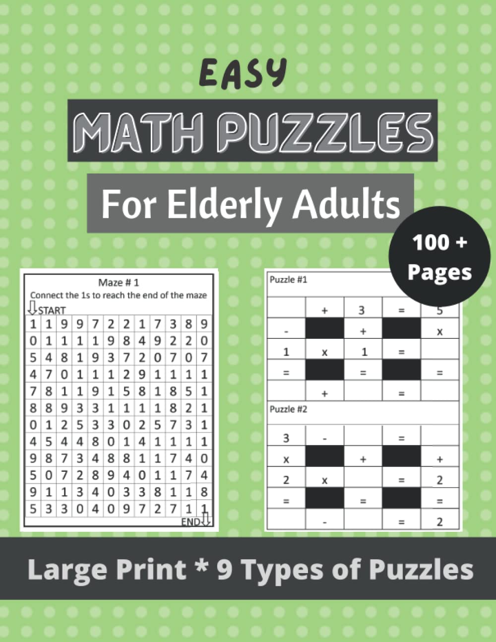 Easy Math Puzzles for Elderly Adults Math Book For Dementia Patients