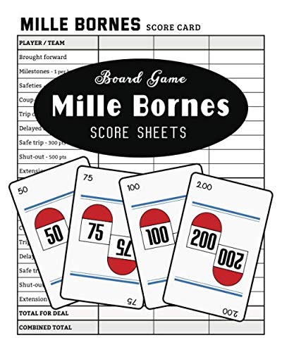 Mile Bornes Score Sheets Board Game: Mille Bornes Card Game Score Pads ...