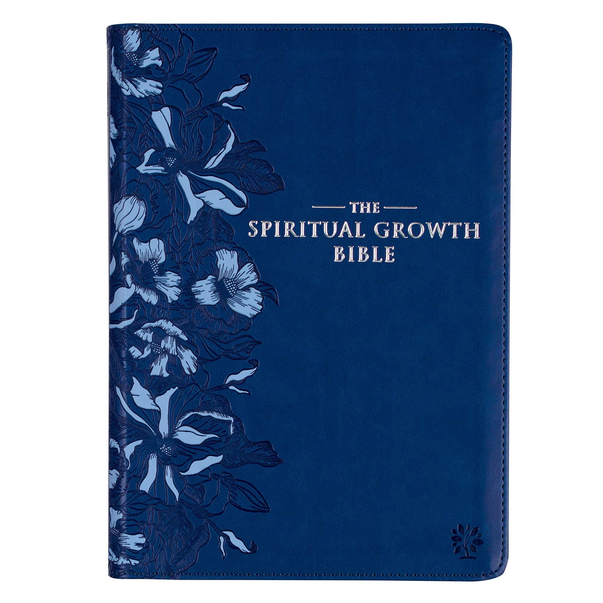 The Spiritual Growth Bible, Study Bible, NLT - New Living Translation Holy Bible, Faux Leather, Navy book cover