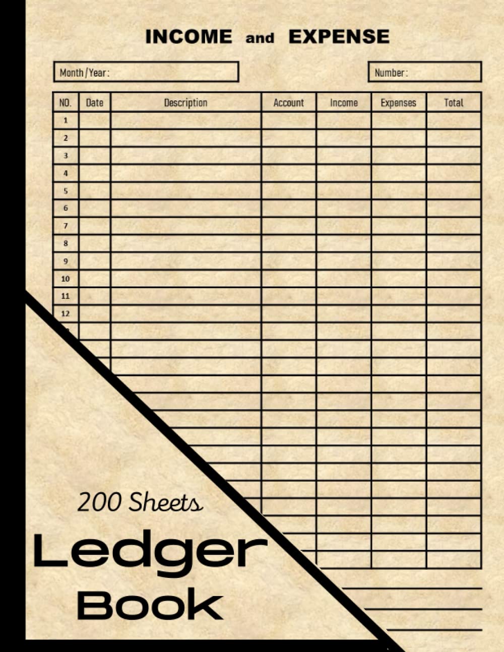 200 Pages Simple Ledger Book , Record and Expenses , Large