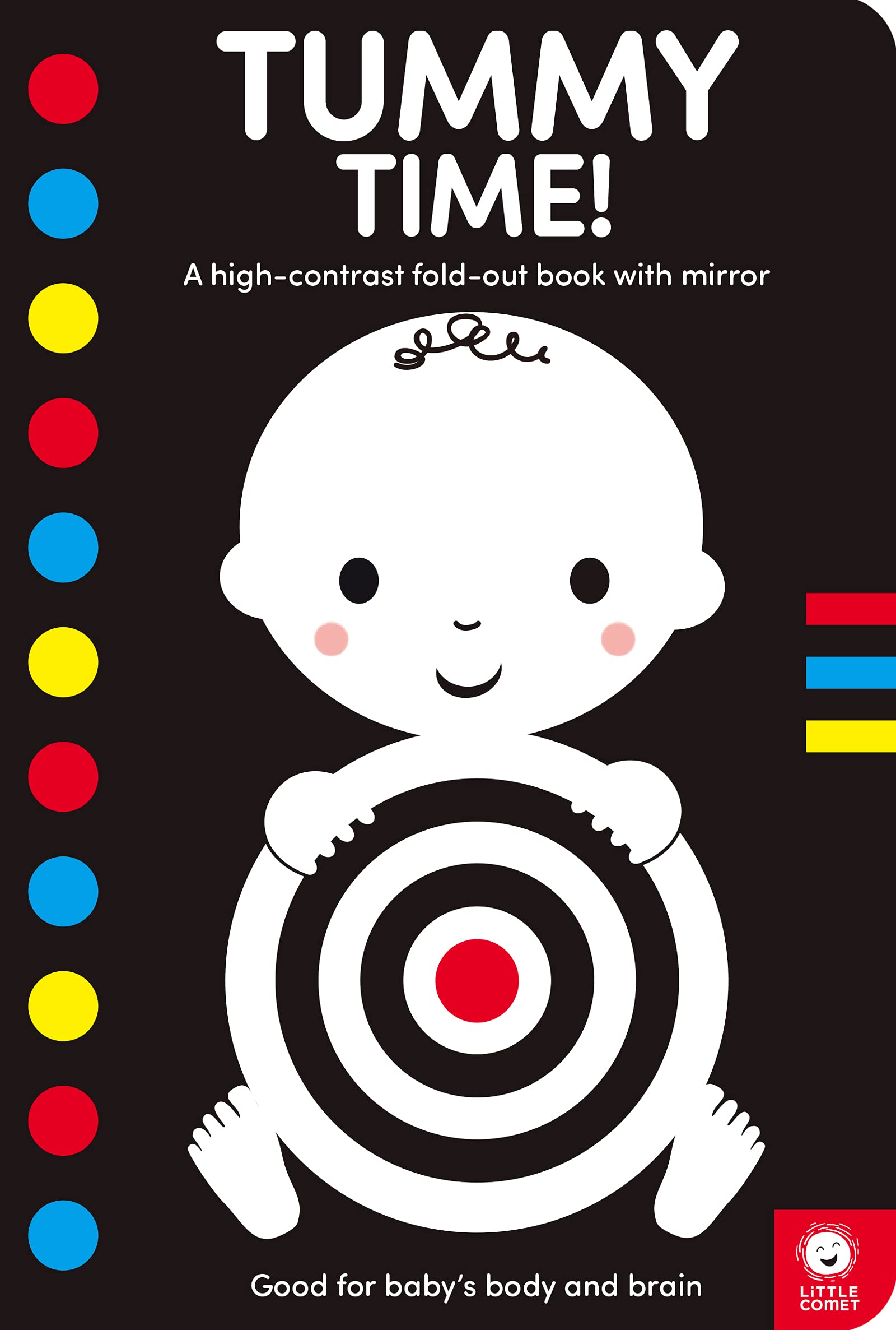 Tummy Time! A highcontrast foldout book with mirror for babies by