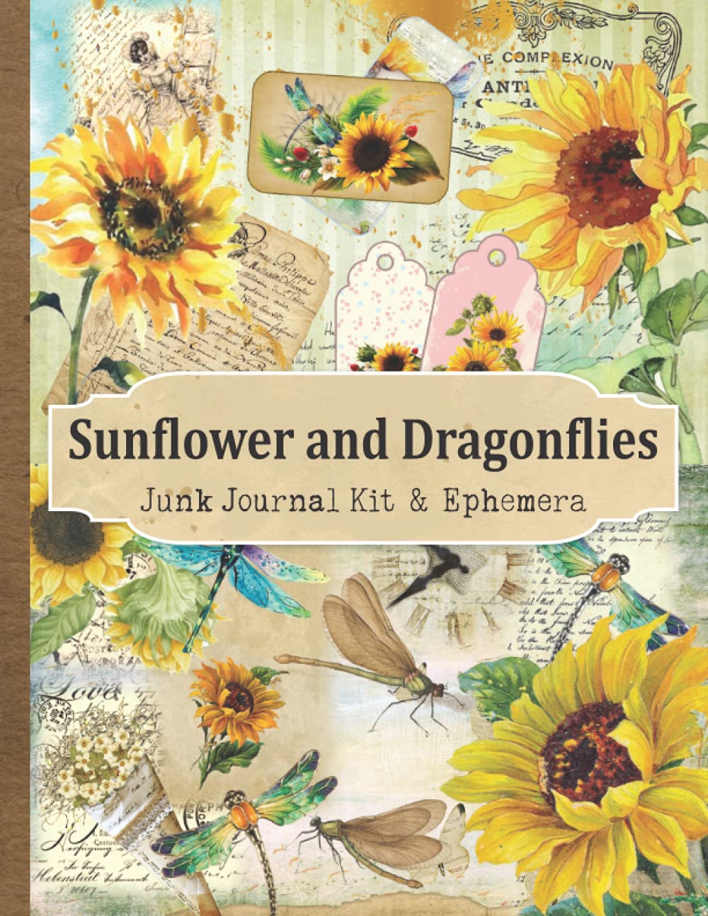 Sunflower and Dragonflies Junk Journal Kit with Ephemera: A Beautiful ...