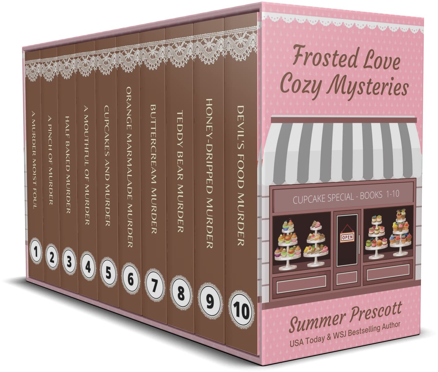 Frosted Love Cozy Mysteries : Cupcake Special - Books 1-10 With Recipes