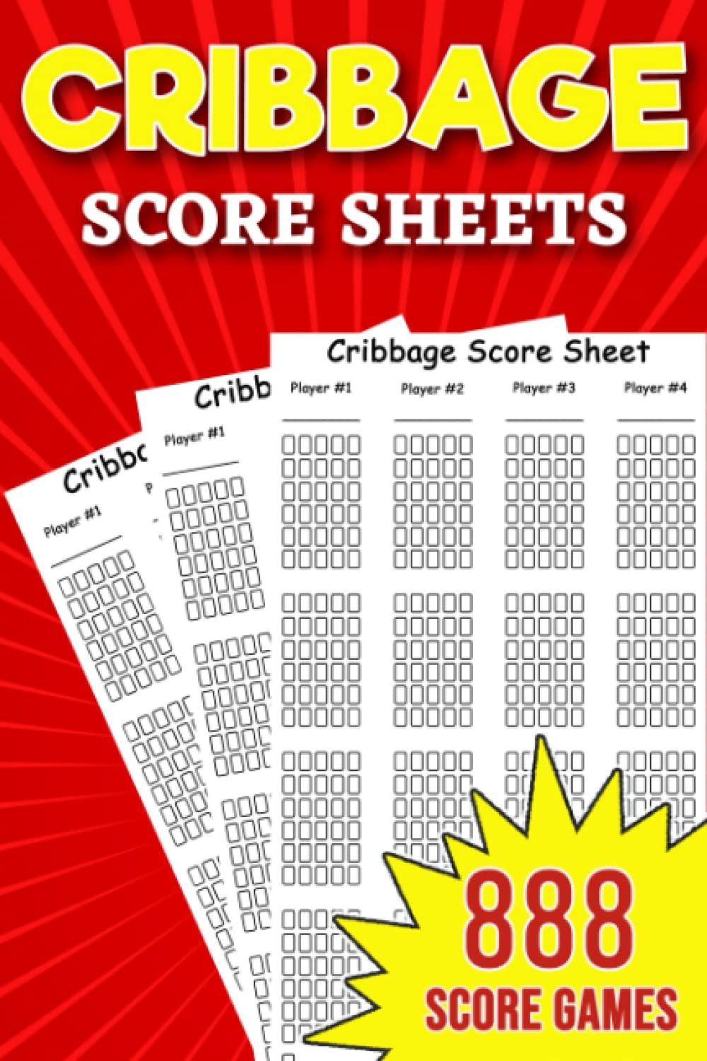 Cribbage Score Sheets 888 Large Score Pads for Scorekeeping Cribbage