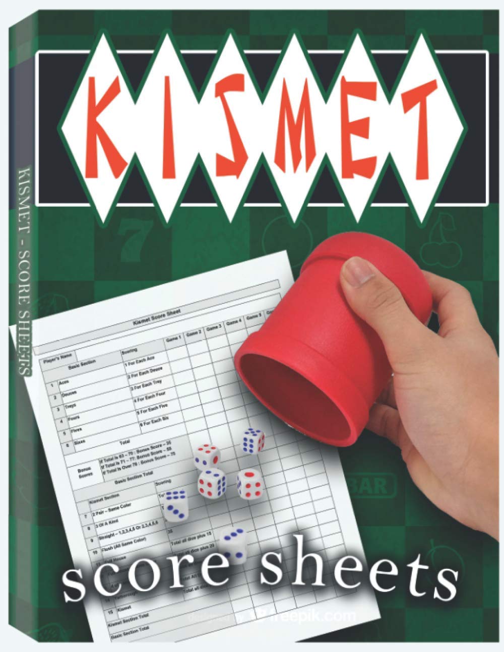Kismet Score Sheets 100 Kismet Score Pads, Kismet Dice Game Score Book