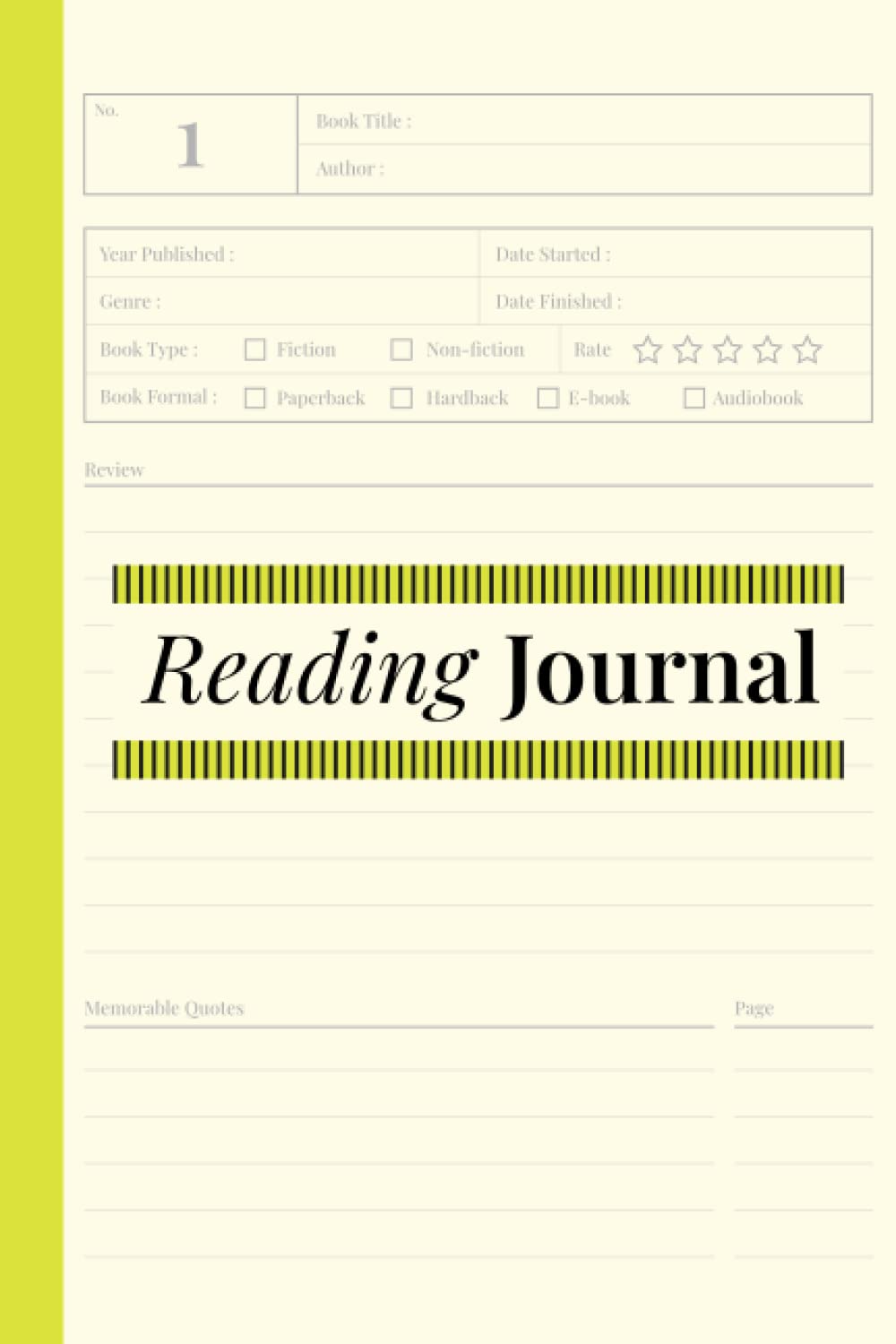 Reading Journal Record and Review 100 Books, Reading Tracker, Reading