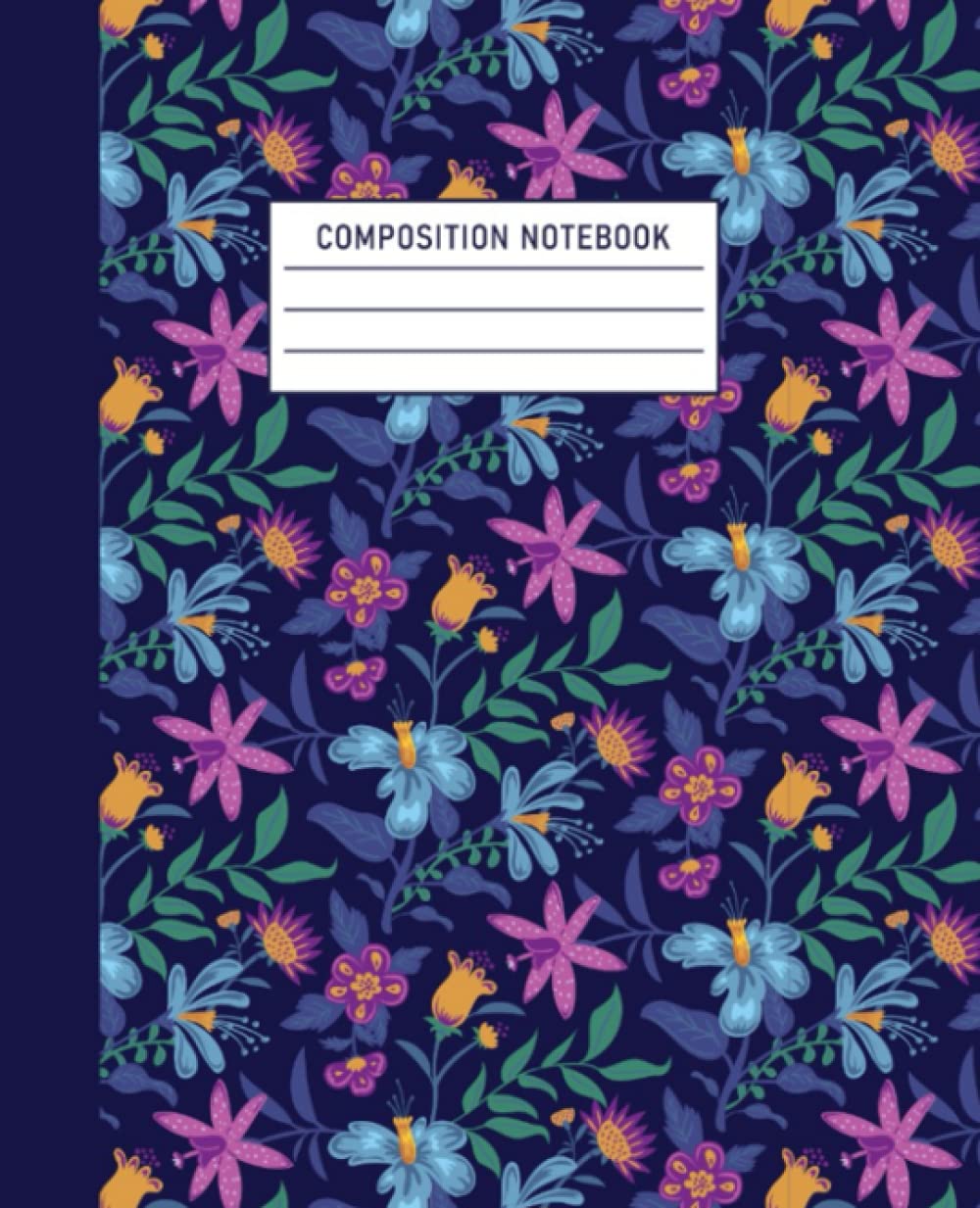 Composition Notebook Wide Ruled Flower Pattern Cute Composition